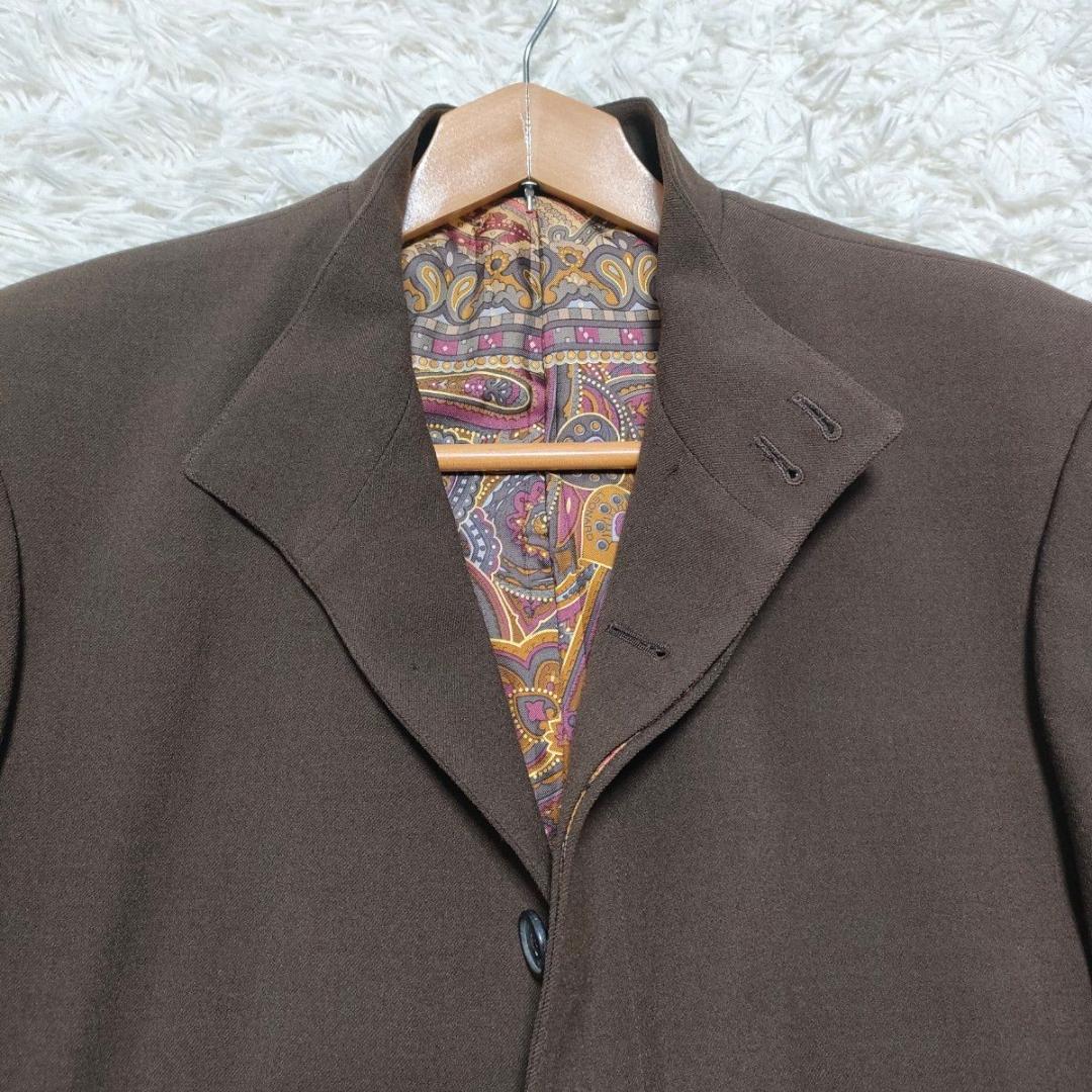 【美品】サイズ50 レオナール スタンドカラー ジャケット コート ブラウン