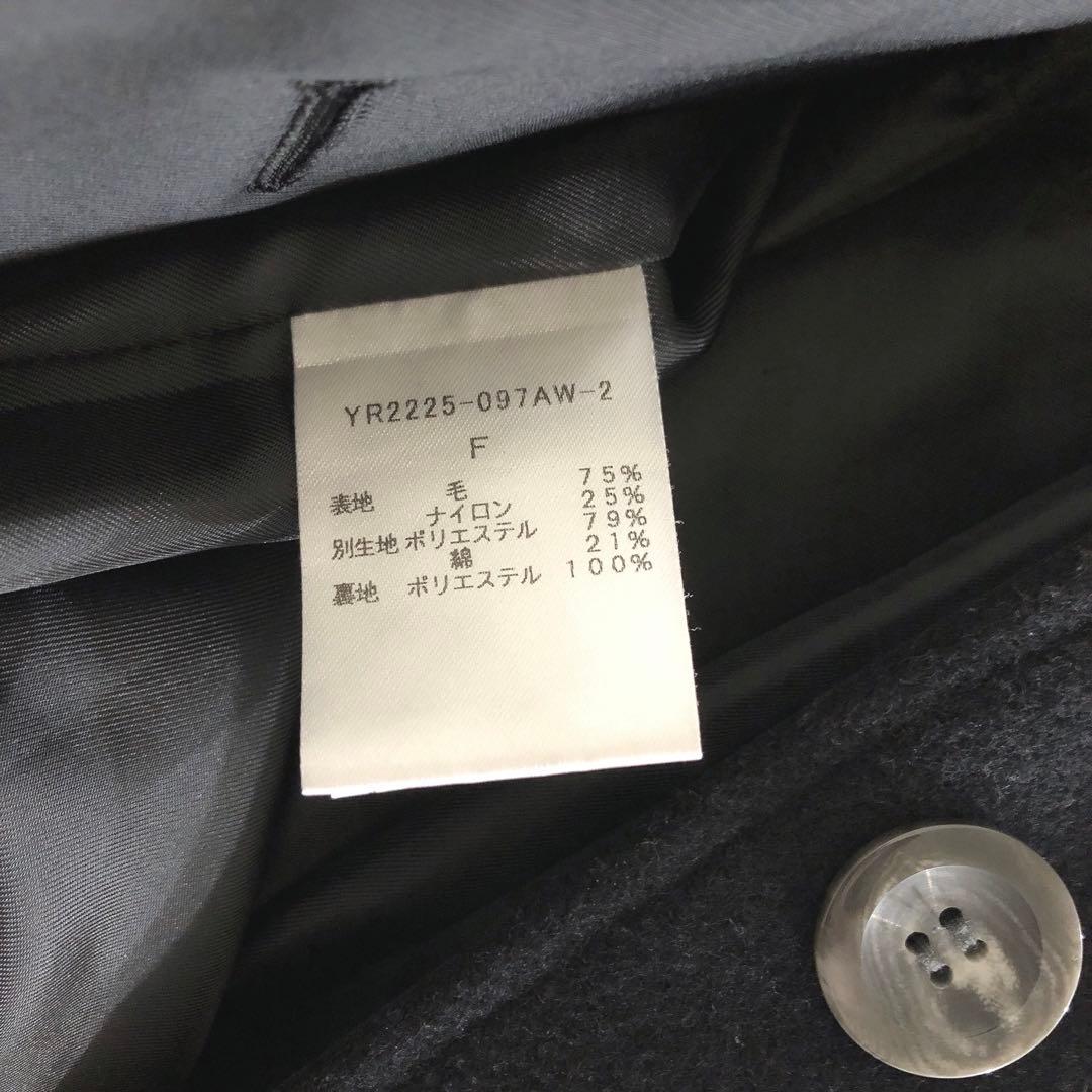 yori ウールノーカラーコート　黒　ヨリ