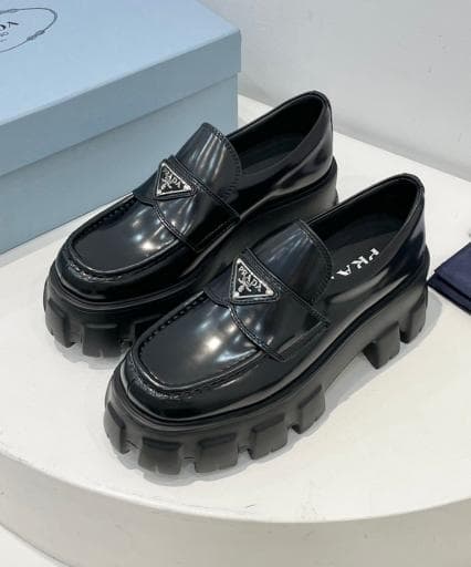 P❤RA❤DA ブラックレザー ローファー 37