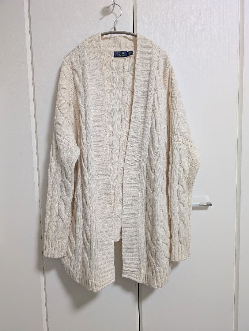 美品【POLORALPHLAUREN】カシミヤ混ケーブルニットカーディガン現行