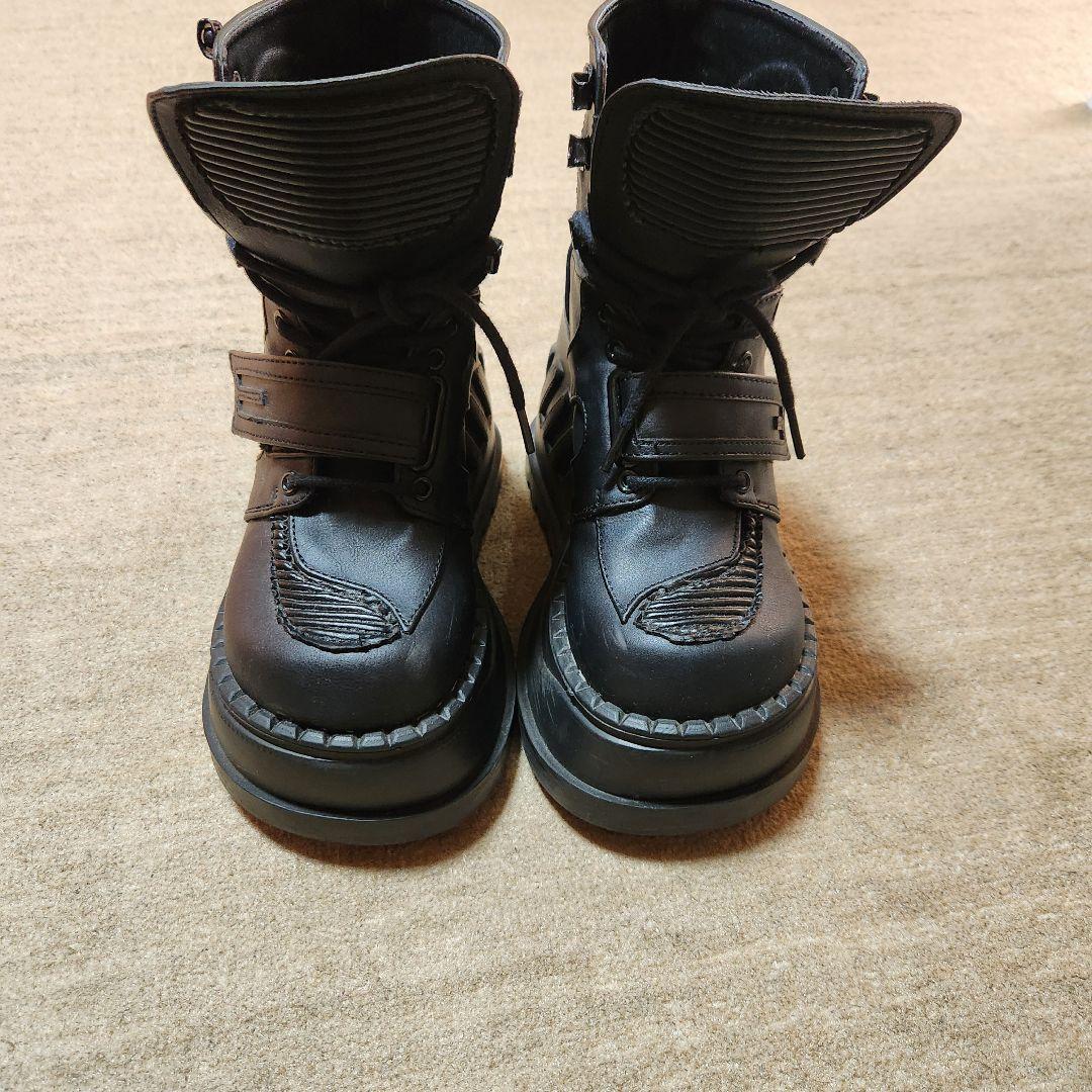 デモニア　STOMP-13 ブラック　ウェッジソール　ブーツ　厚底　スニーカー