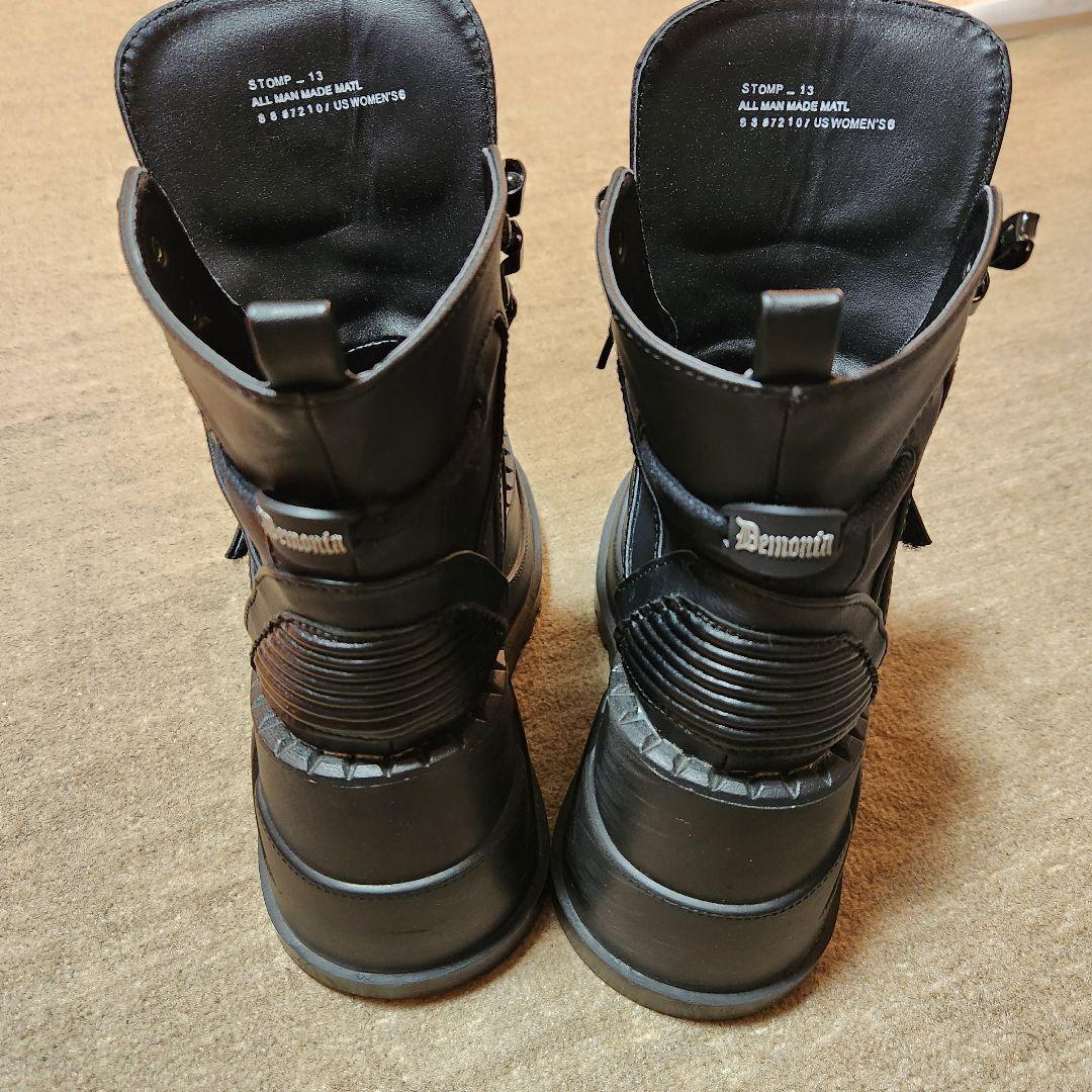 デモニア　STOMP-13 ブラック　ウェッジソール　ブーツ　厚底　スニーカー