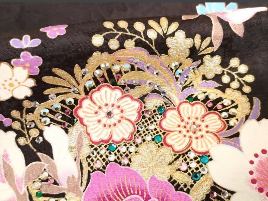 豪華振袖・刺繍ラインストーン・正絹