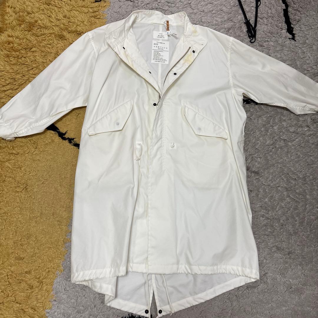 【クリーニング済】HYKE ホワイト モッズコート サイズ2