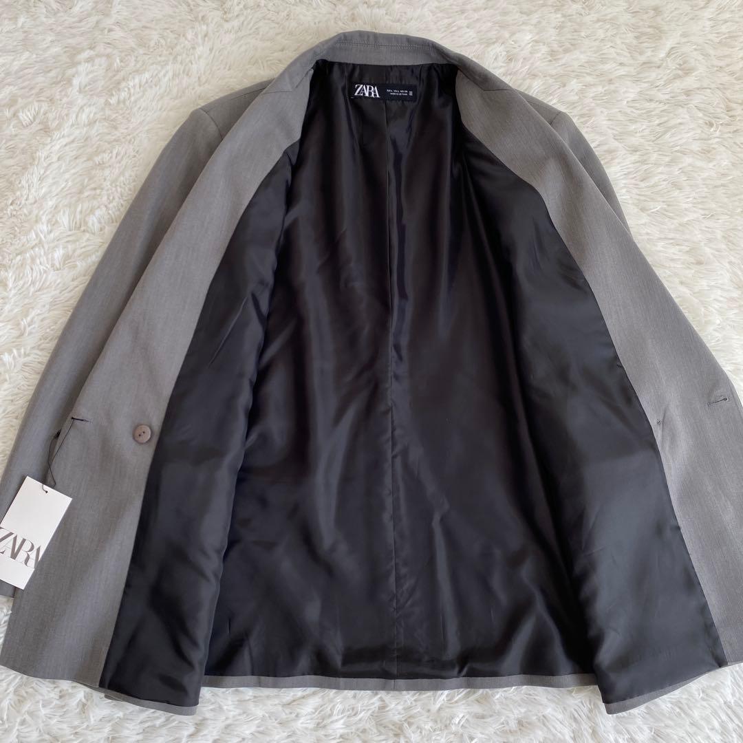 未使用☆ZARA ザラ☆ダブルブレスト仕様オーバーサイズブレザー グレー