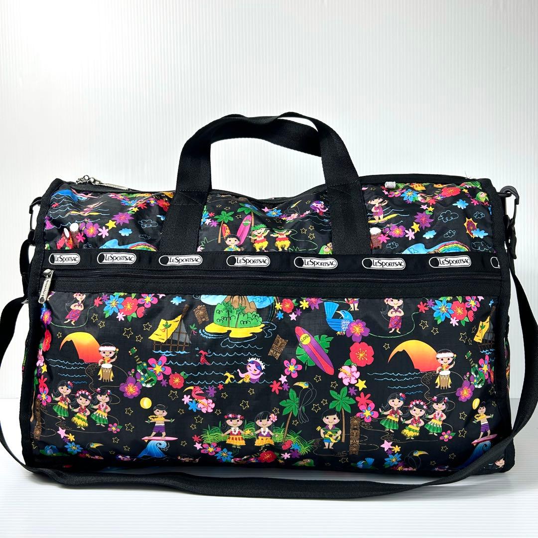 希少 超美品☆LeSportsac ボストン コラボ スモールワールド ブラック