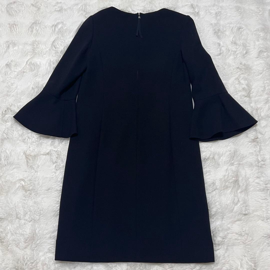 【定価13,8万】 FOXEY ひざ丈 ネイビー ノーカラー ワンピース