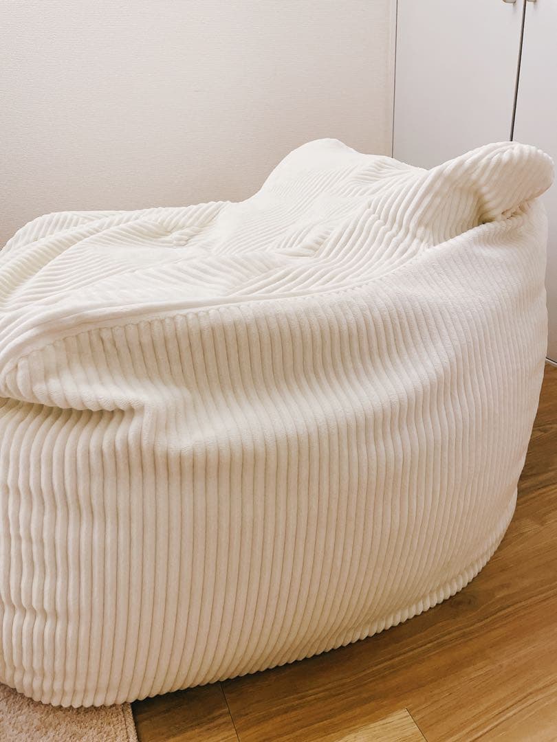 【定価5.26万円】LOOSY ビーズソファ＋オットマン Ivory たのメル便