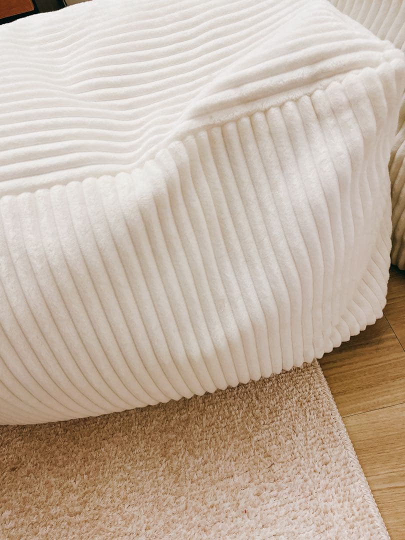 【定価5.26万円】LOOSY ビーズソファ＋オットマン Ivory たのメル便