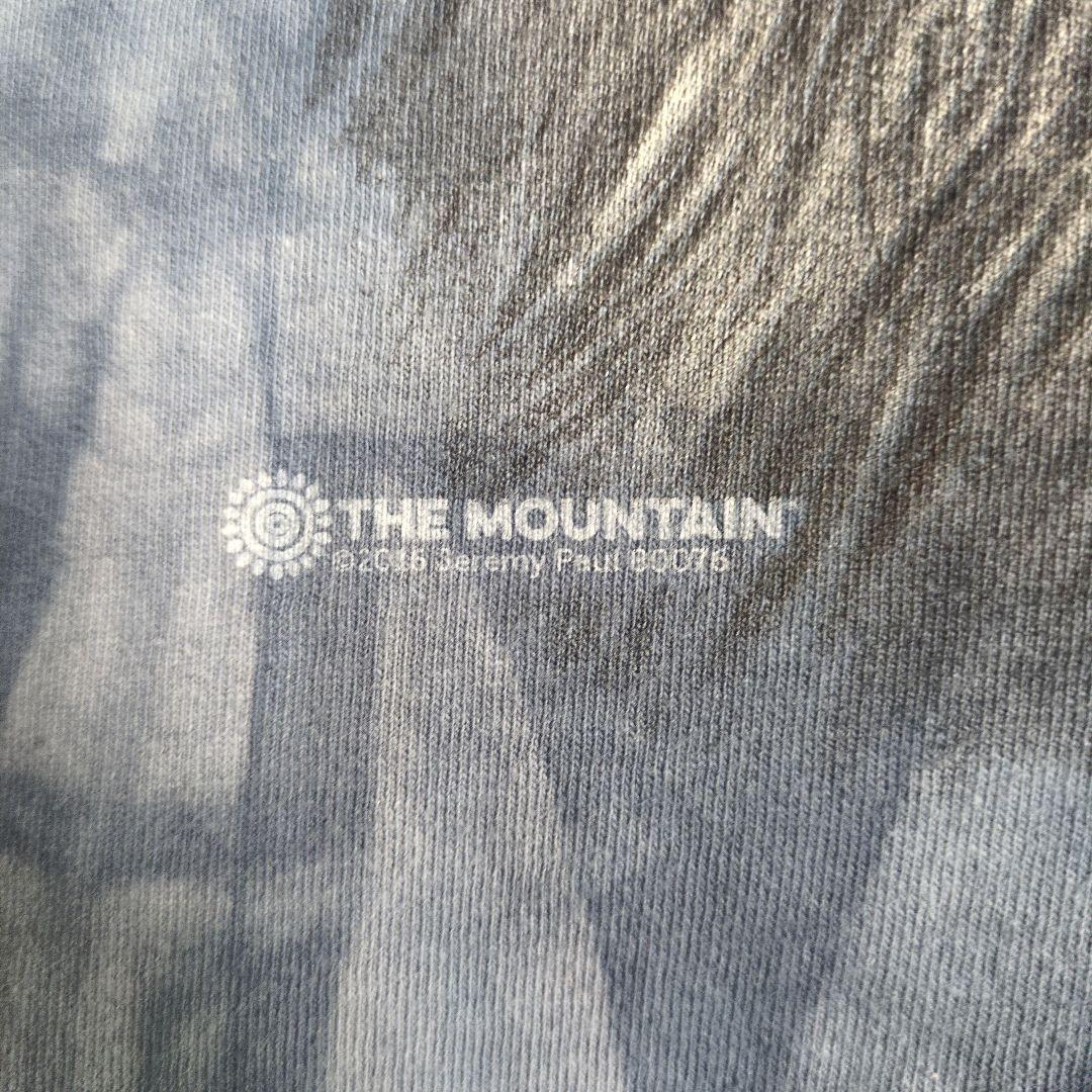 THE MOUNTAIN 狼 ビッグプリント タイダイTシャツ XL ブルー 青