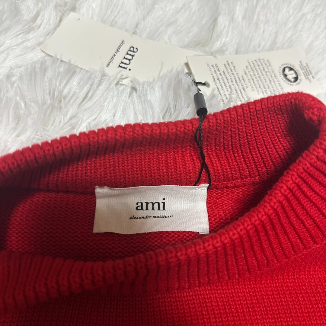 AMI PARIS アミパリス ハートロゴニット セーター レッド M