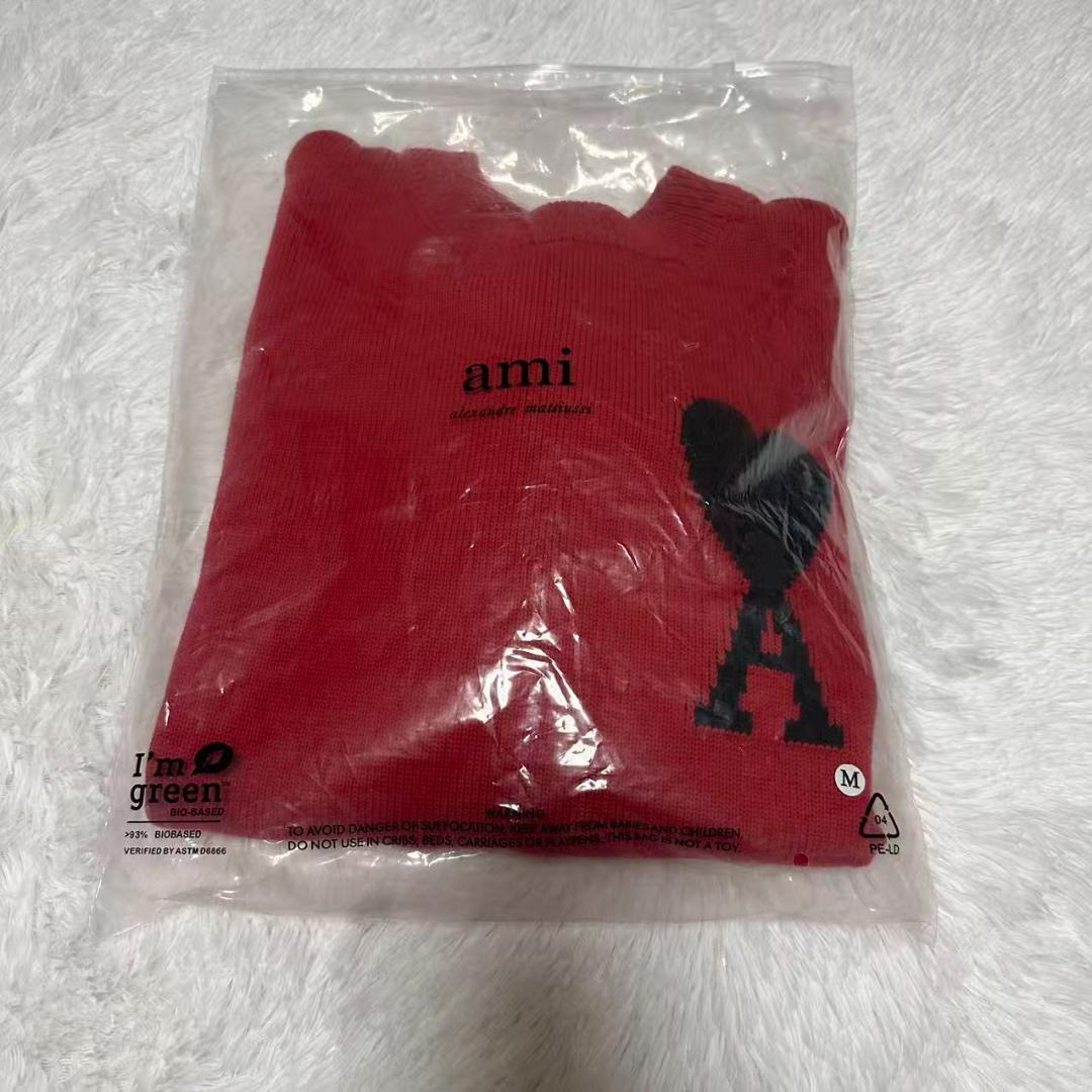 AMI PARIS アミパリス ハートロゴニット セーター レッド M