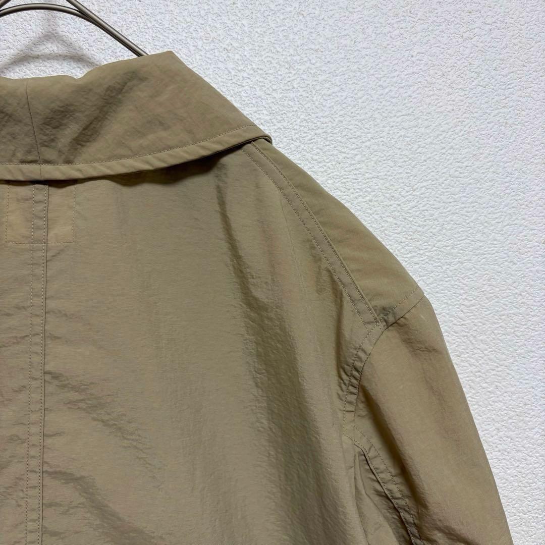 【DANTON】ダントン　ワッペンロゴ　ナイロン　ワークシャツ　カバーオール