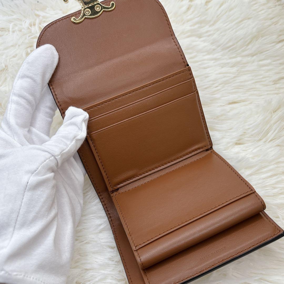 付属品完備✨CELINE トリオンフ スモール フラップ ウォレット 三つ折り