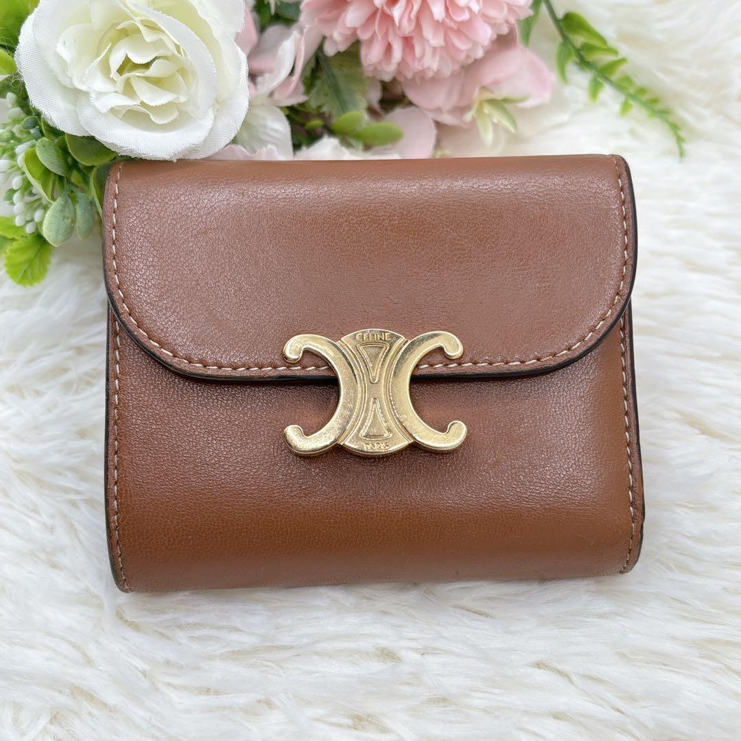 付属品完備✨CELINE トリオンフ スモール フラップ ウォレット 三つ折り