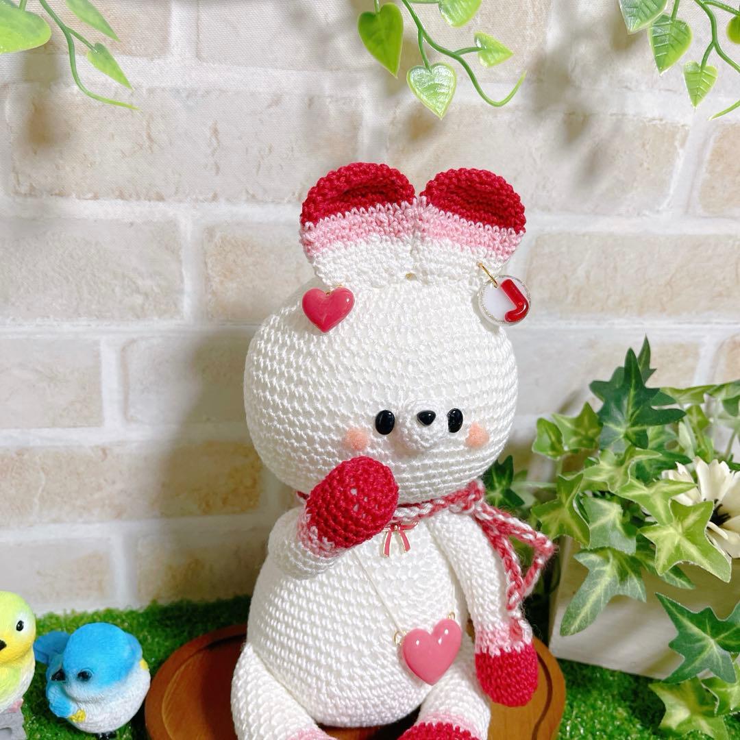 あみぐるみ　ハートポシェットのキュートレトロんなPUUCUうさちゃん【特別価格】