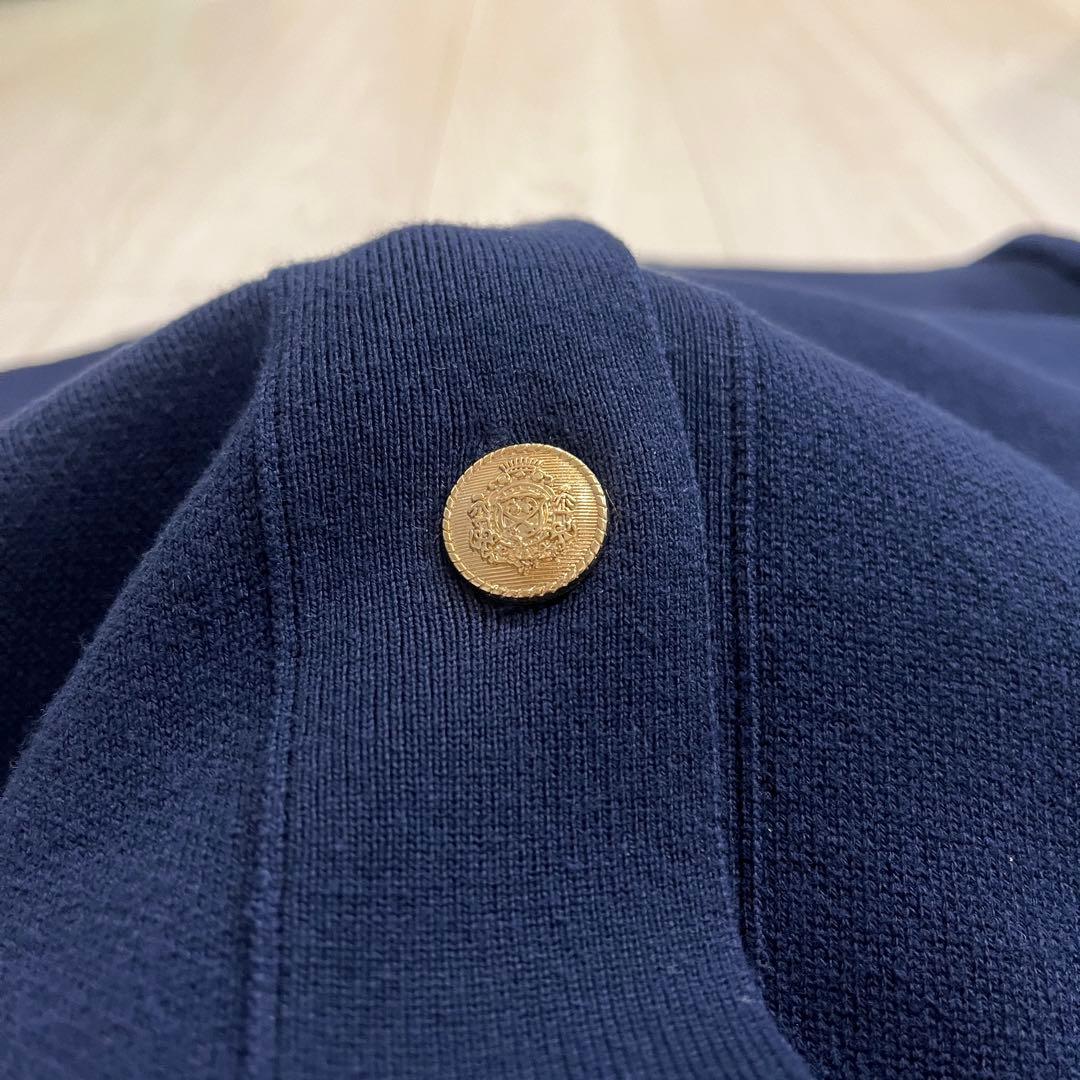 ラウンジドレス loungedress 金ボタンニットカーディガン ネイビー