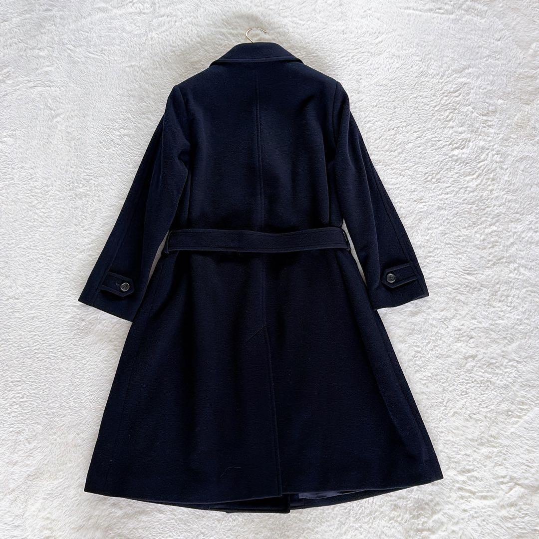 希少✨【マーガレットハウエル】カシミヤウール ダブルロングコート ネイビー II
