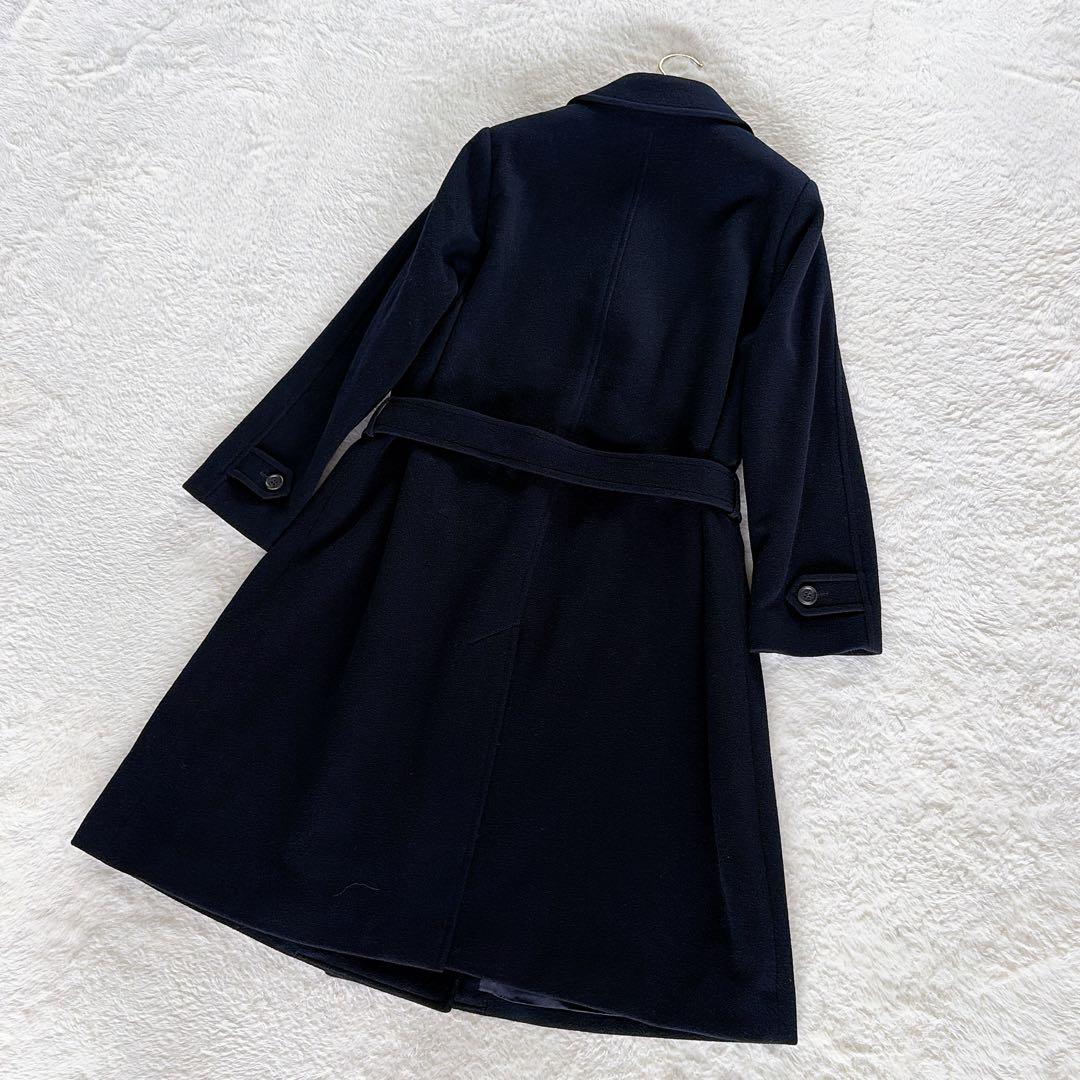 希少✨【マーガレットハウエル】カシミヤウール ダブルロングコート ネイビー II