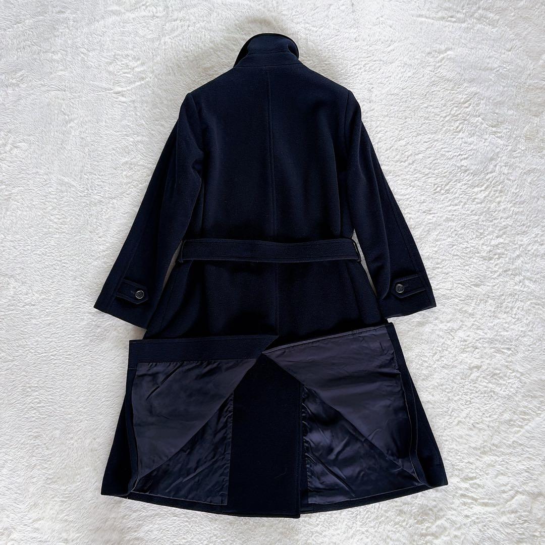 希少✨【マーガレットハウエル】カシミヤウール ダブルロングコート ネイビー II