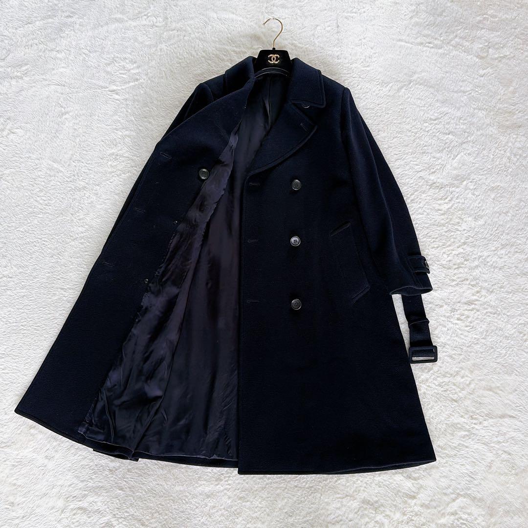 希少✨【マーガレットハウエル】カシミヤウール ダブルロングコート ネイビー II