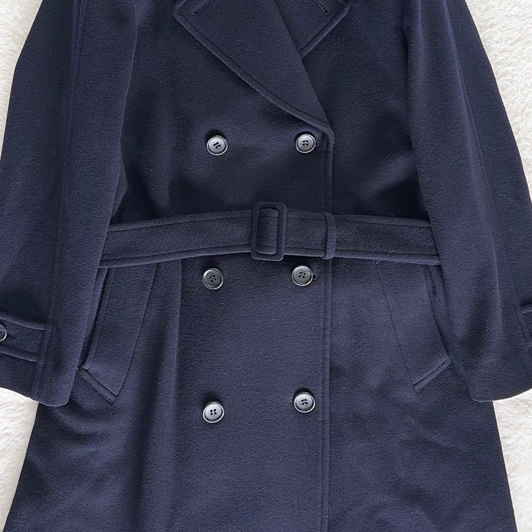 希少✨【マーガレットハウエル】カシミヤウール ダブルロングコート ネイビー II