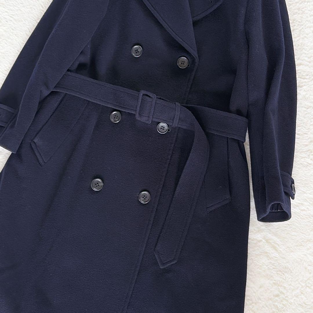 希少✨【マーガレットハウエル】カシミヤウール ダブルロングコート ネイビー II