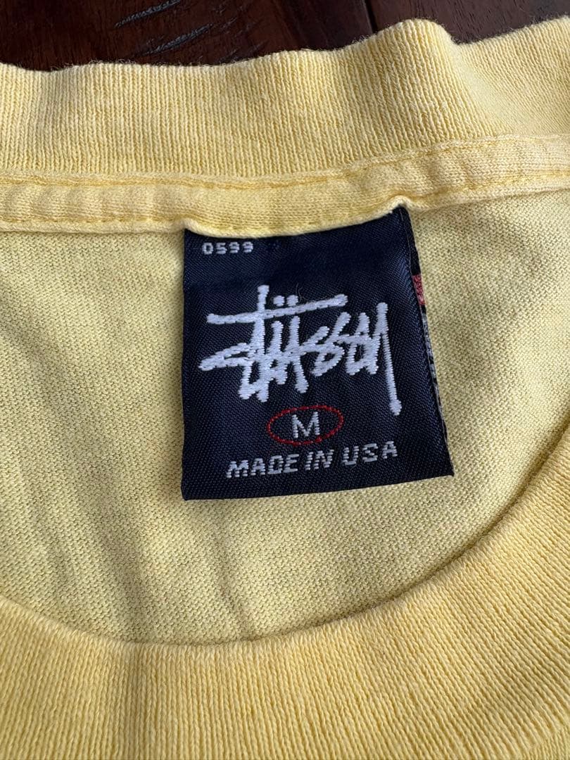 Stussy イエロー Tシャツ Mサイズ　old stussy usa製