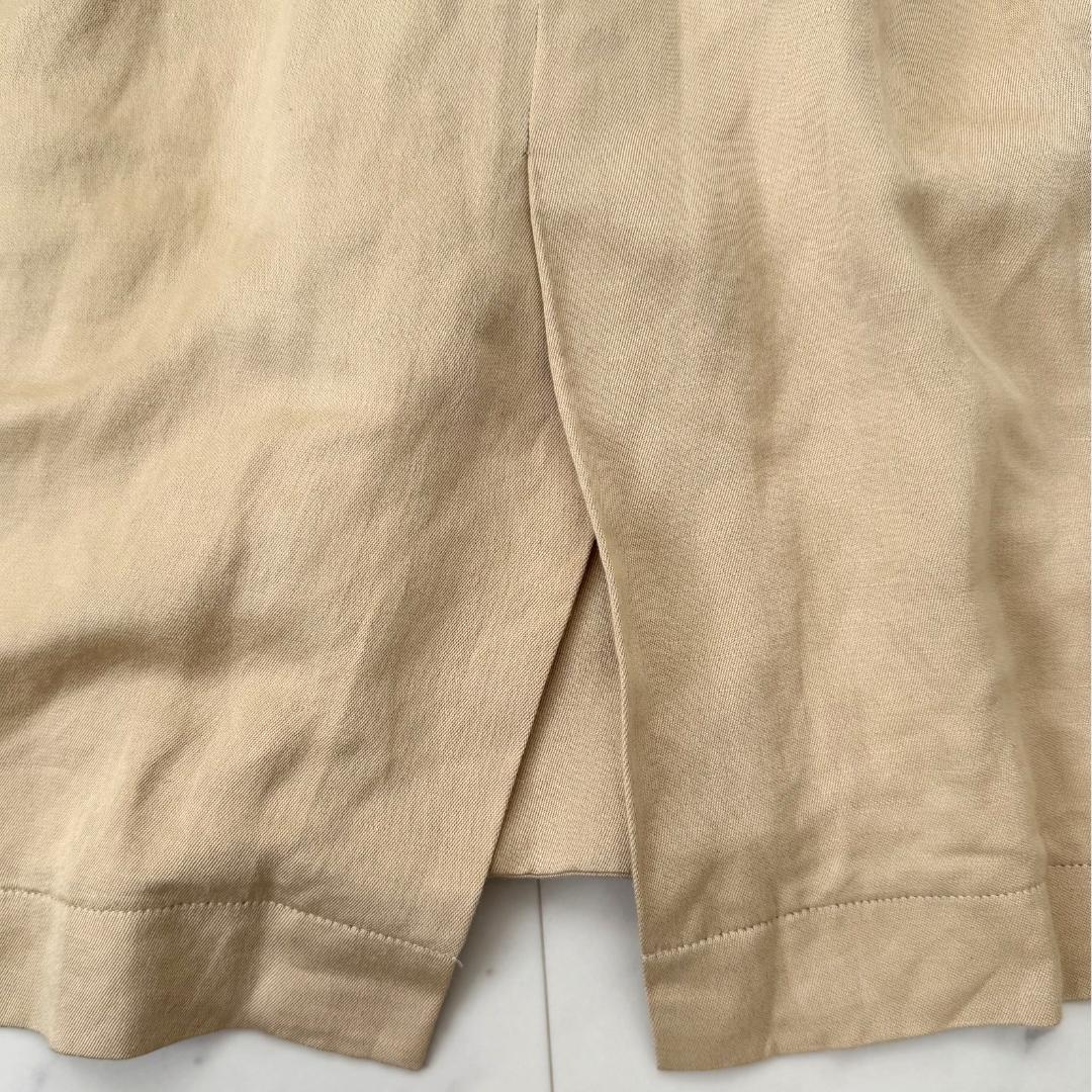 ウィムガゼット　リネンレーヨンノーカラージャケット　ベージュ　ガウンカーディガン