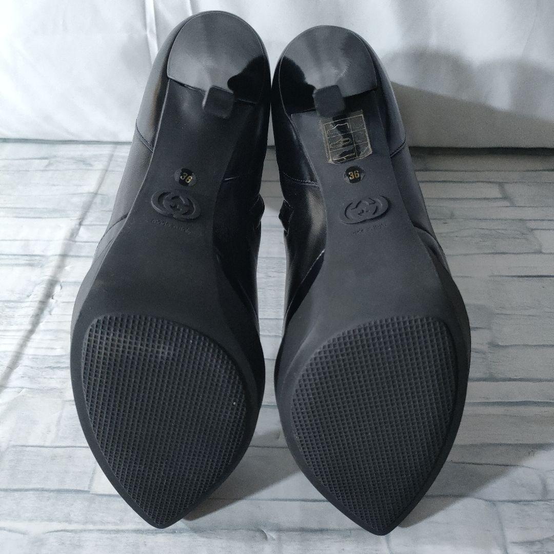 保存袋付き美品✨GUCCI　ラムレザーハイヒールブーツ　黒　36