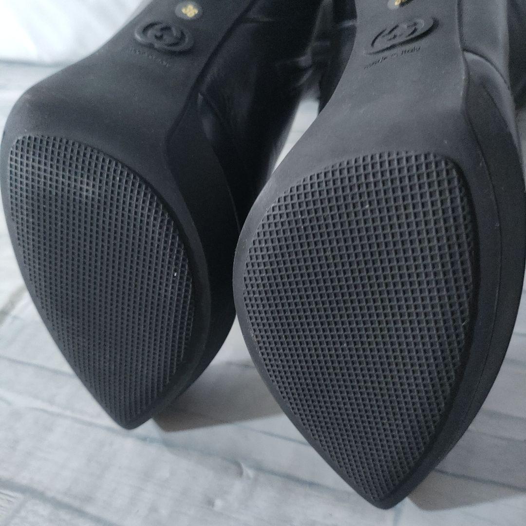 保存袋付き美品✨GUCCI　ラムレザーハイヒールブーツ　黒　36