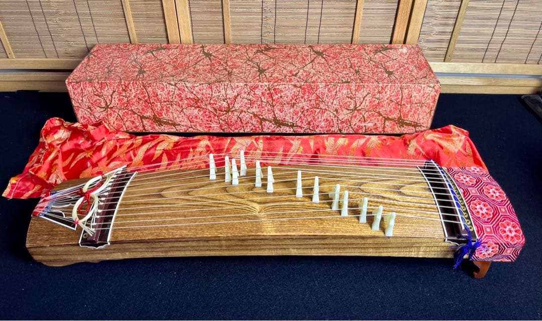 ミニ琴　文化箏 羽衣 和楽器 琴 箏　60cm 爪セット　日本音楽著作権協会