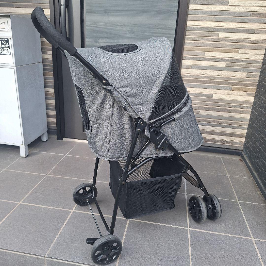 土日祝限定値下げ】ペットカート 犬用 グレー 折りたたみ 前輪360度回転 美品