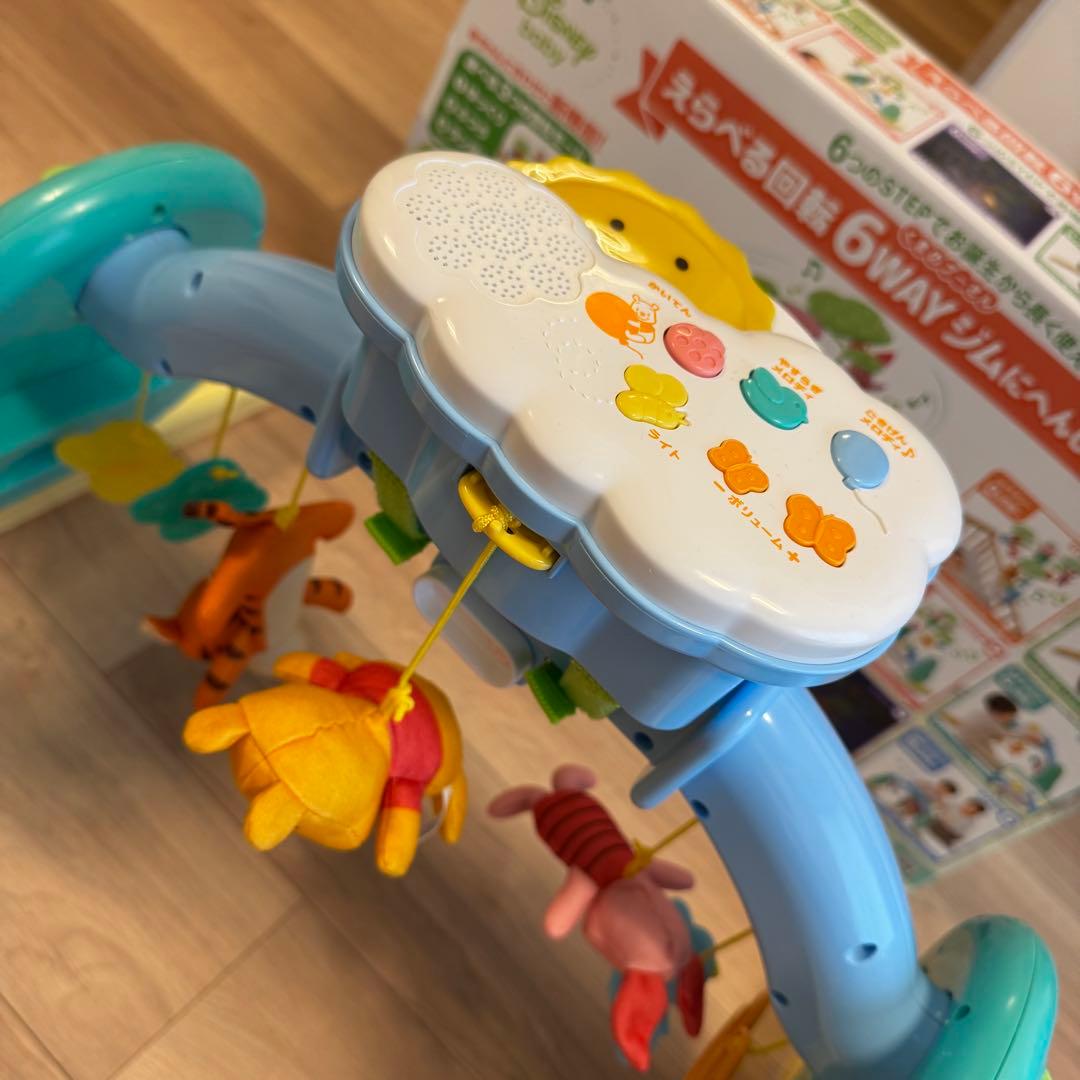 ■良品■くまのプーさん えらべる回転6WAY ジムにへんしんメリー■