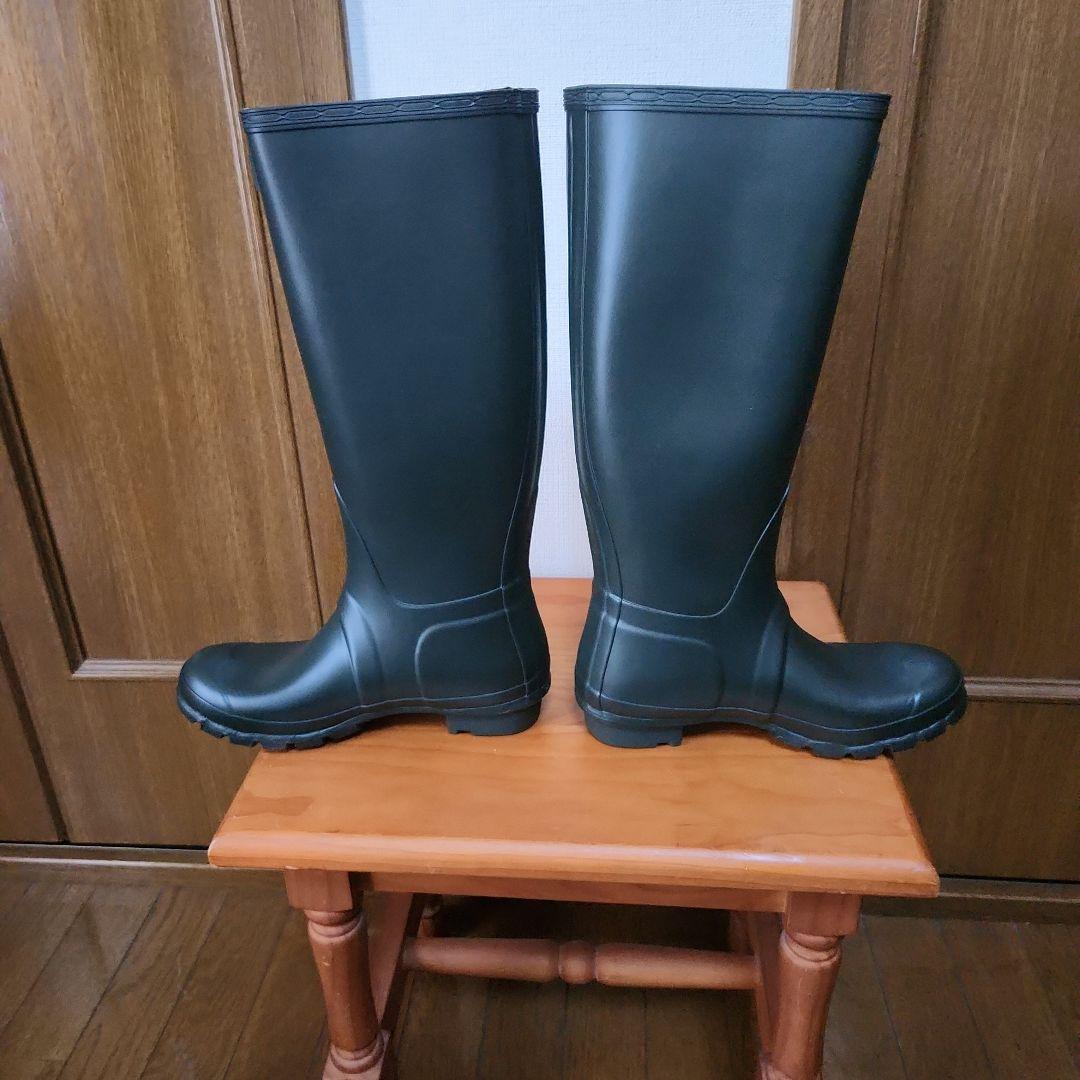 HUNTER 長靴 ダークグリーン バックル付き