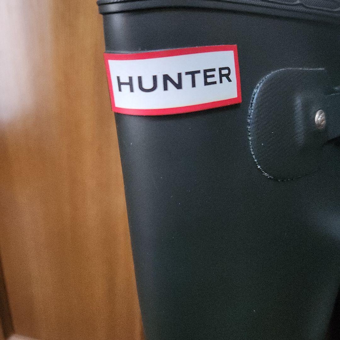 HUNTER 長靴 ダークグリーン バックル付き