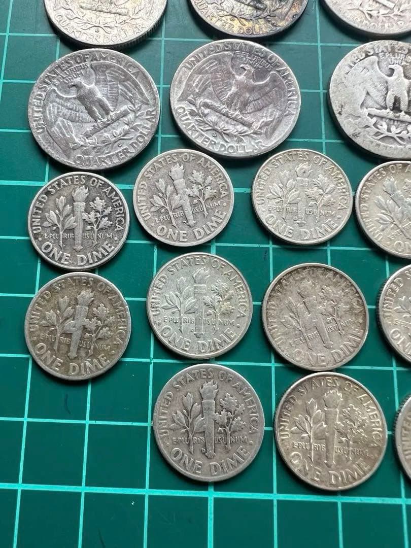 外国銀貨　アメリカ25.10C銀貨ロット