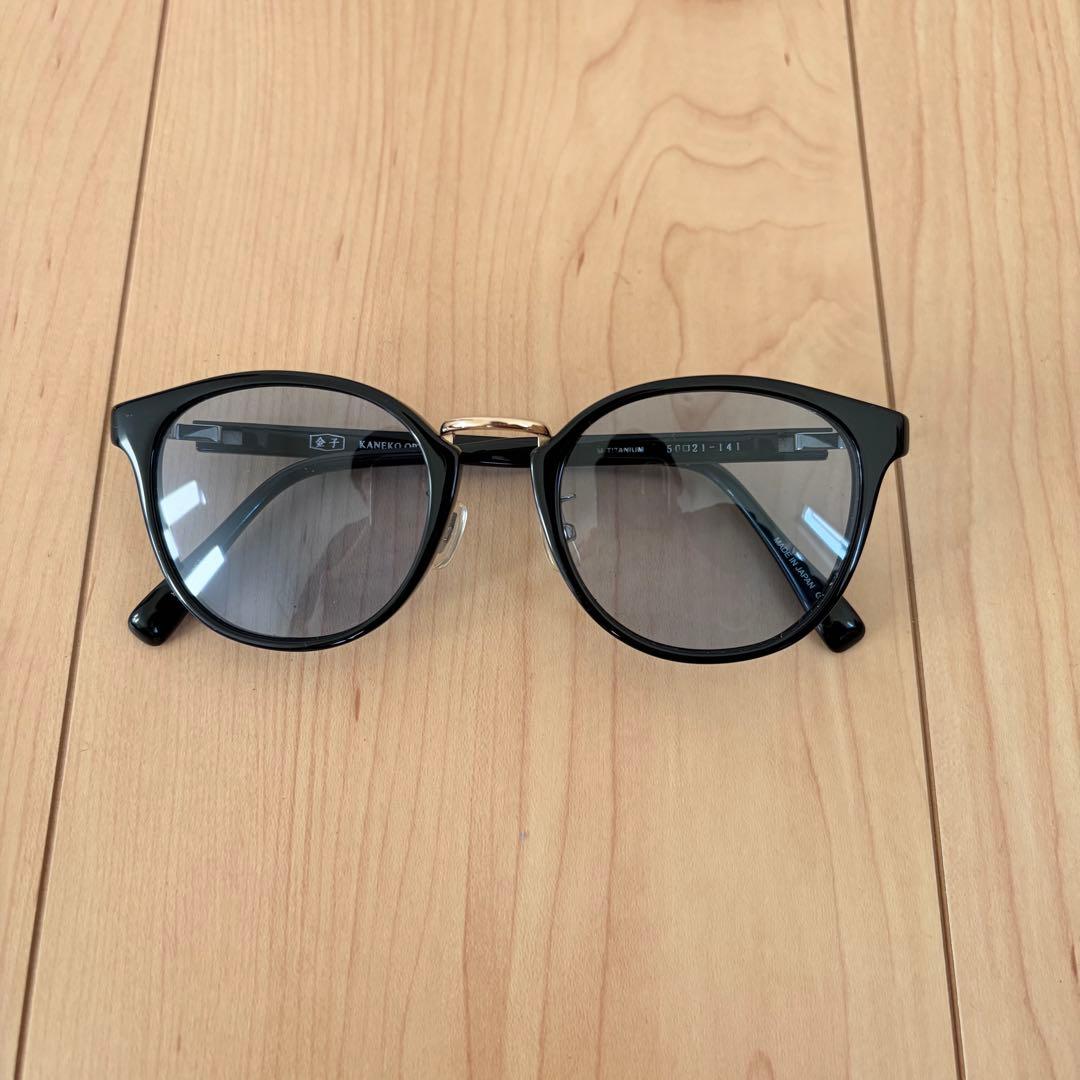 金子眼鏡 KANEKO OPTICAL サングラス 黒 ブルーレンズ