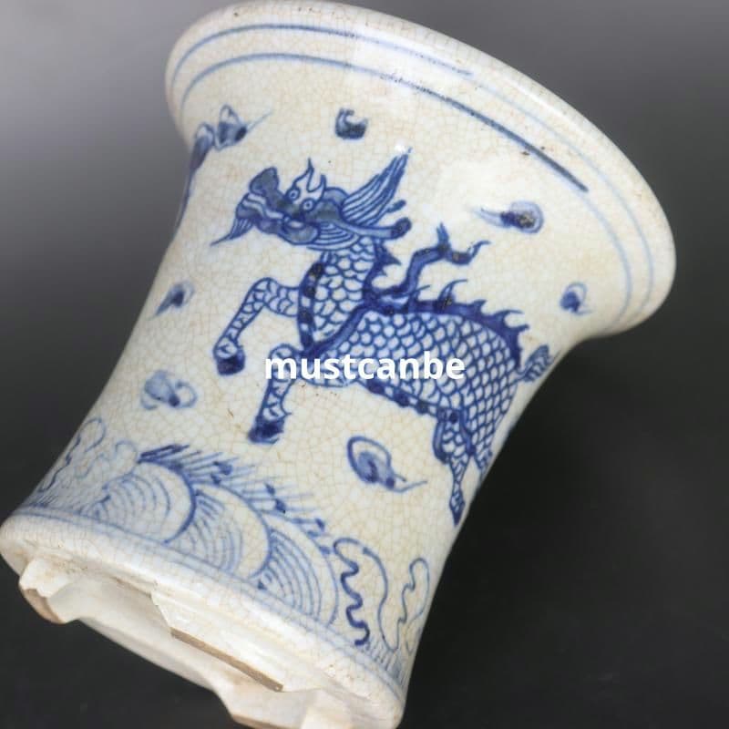 麒麟文三足香炉 景徳鎮 陶磁器 装飾品 現代工芸品 美術品 置物