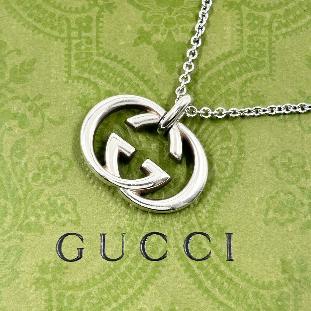 美品✨　グッチ　GUCCI　ネックレス　インターロッキング　シルバー　925
