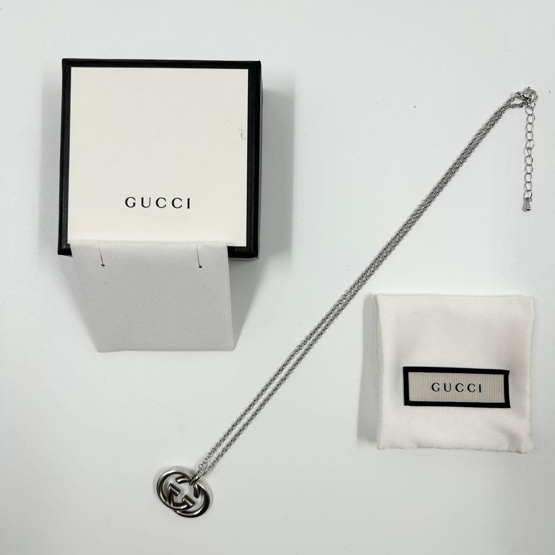 美品✨　グッチ　GUCCI　ネックレス　インターロッキング　シルバー　925