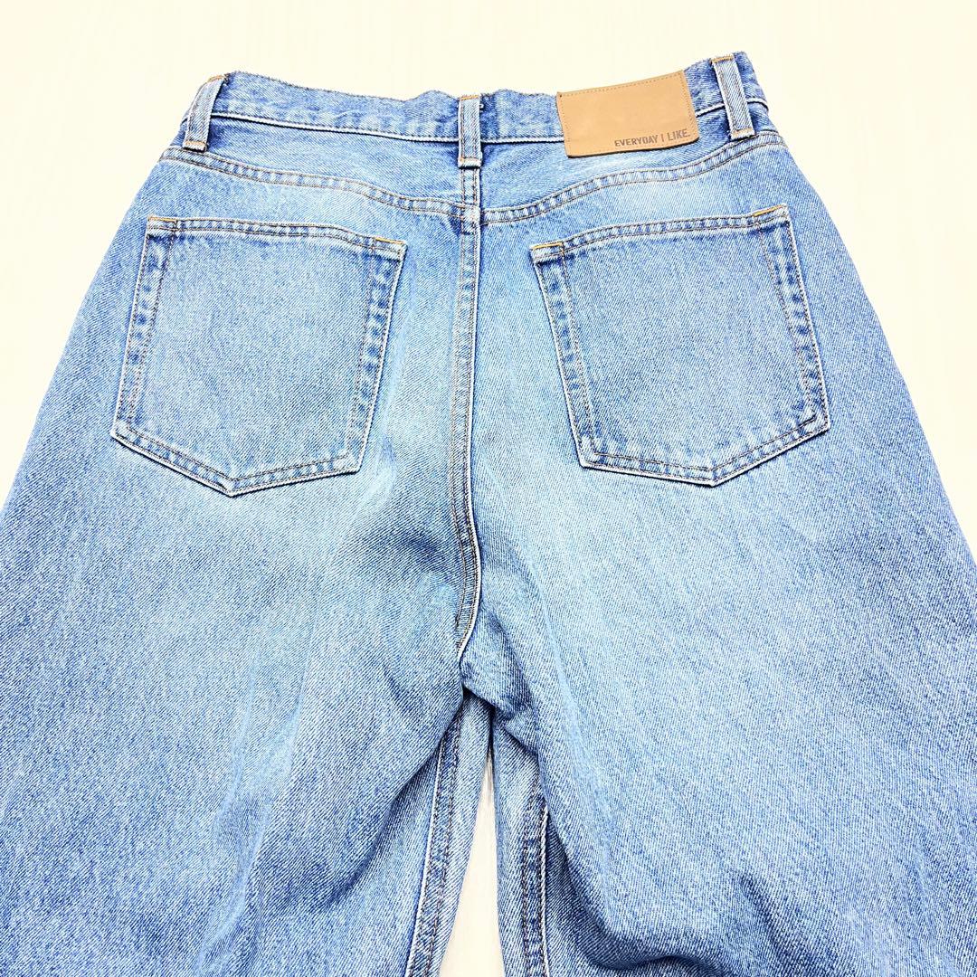 ● EVERYDAY I LIKE Tuck Buggy デニム 34 ブルー