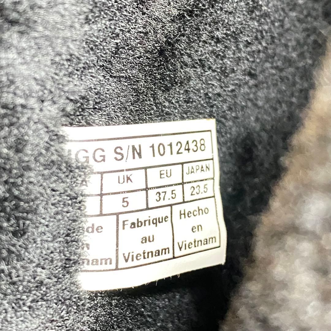 UGG フロントジップ ブーツ 23.5cm ブラック ムートン レザー 裏ボア