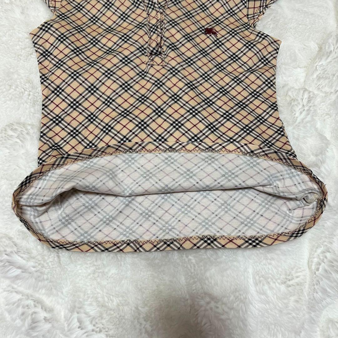 BURBERRY バーバリーブルーレーベル ノバチェック 半袖 シャツ 38