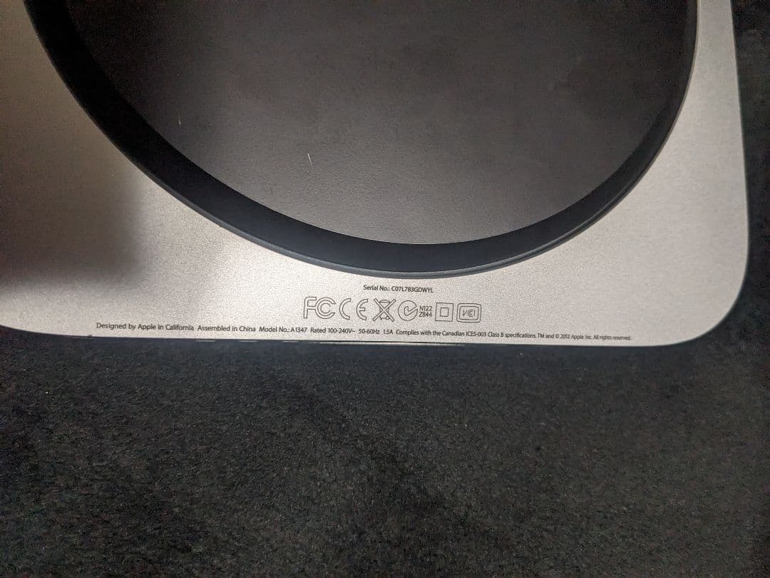 Mac mini 2012 i5メモリ8GB 新品SSD 128GB