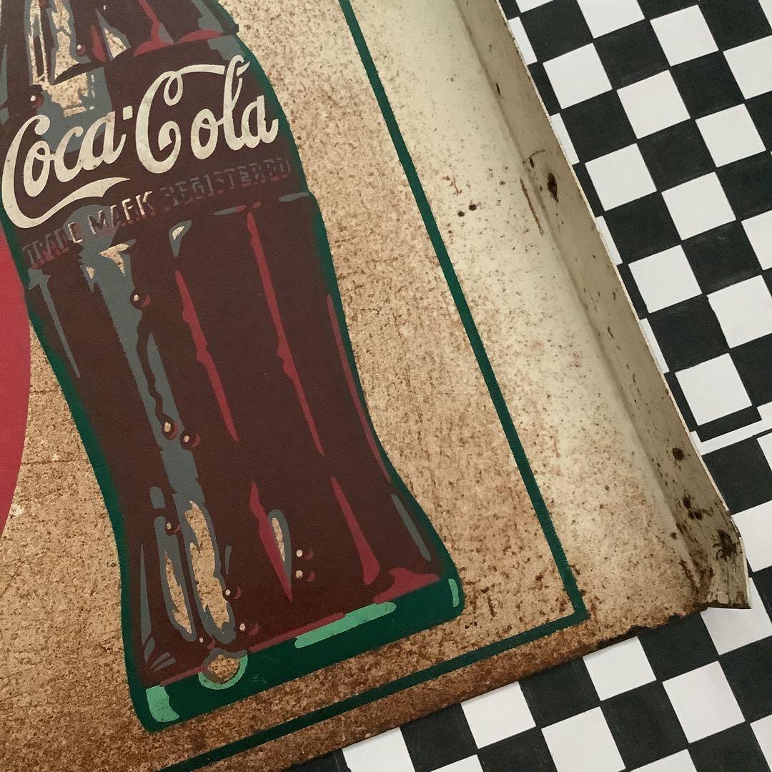 昭和レトロ　コカ・コーラ　ブリキ看板　琺瑯看板　ヴィンテージ