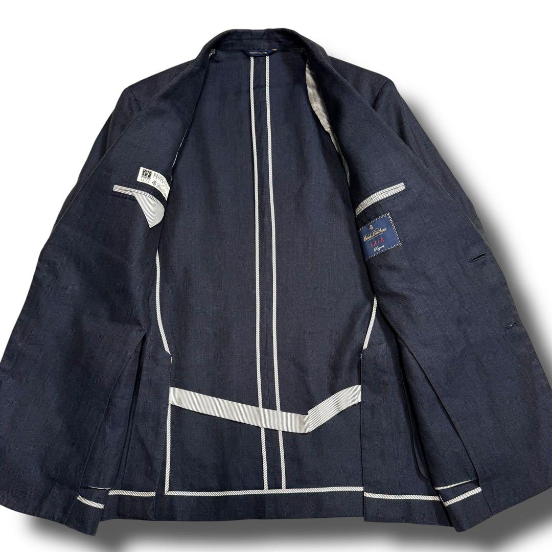 極美品 BROOKS BROTHERS テーラードジャケット リネン ネイビー