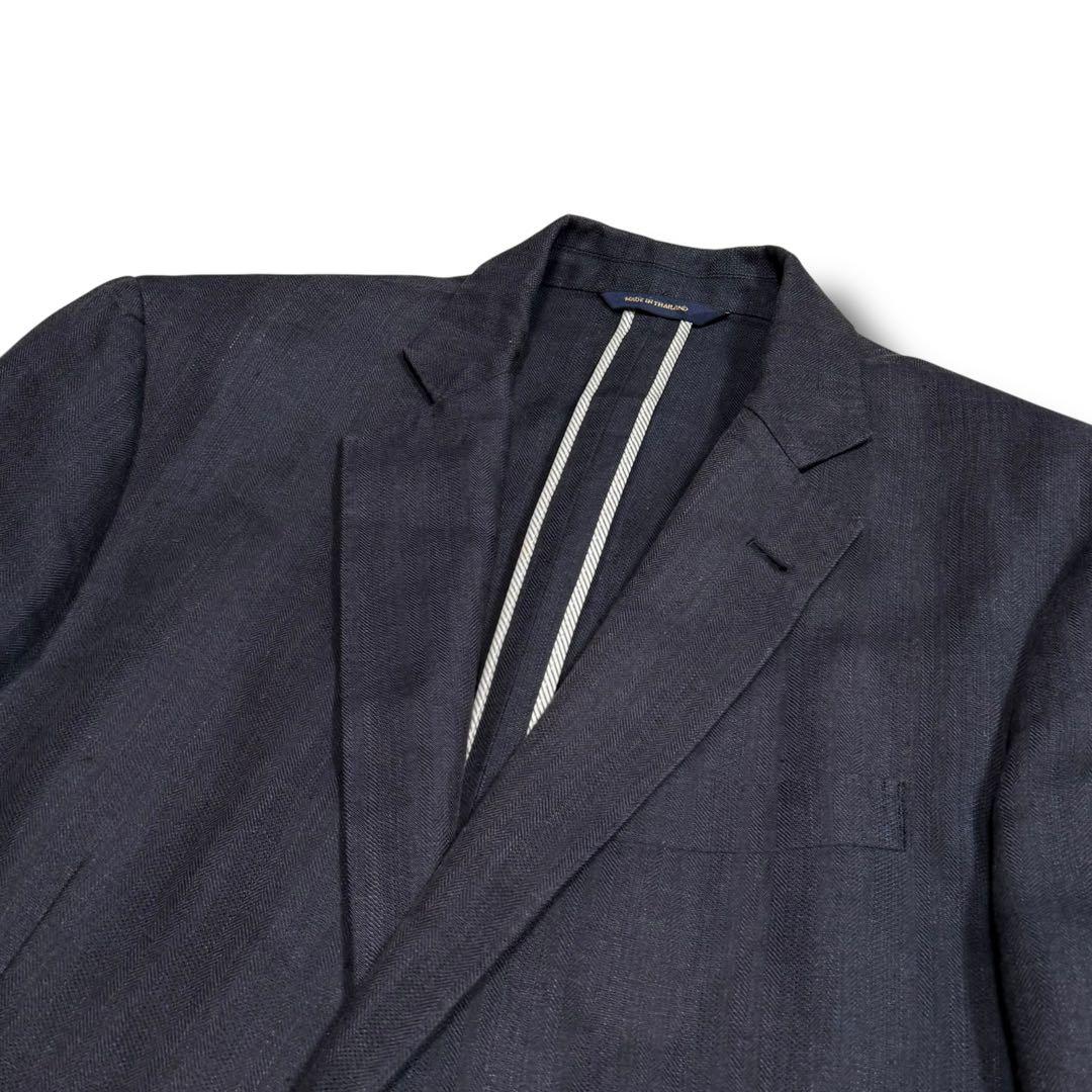 極美品 BROOKS BROTHERS テーラードジャケット リネン ネイビー