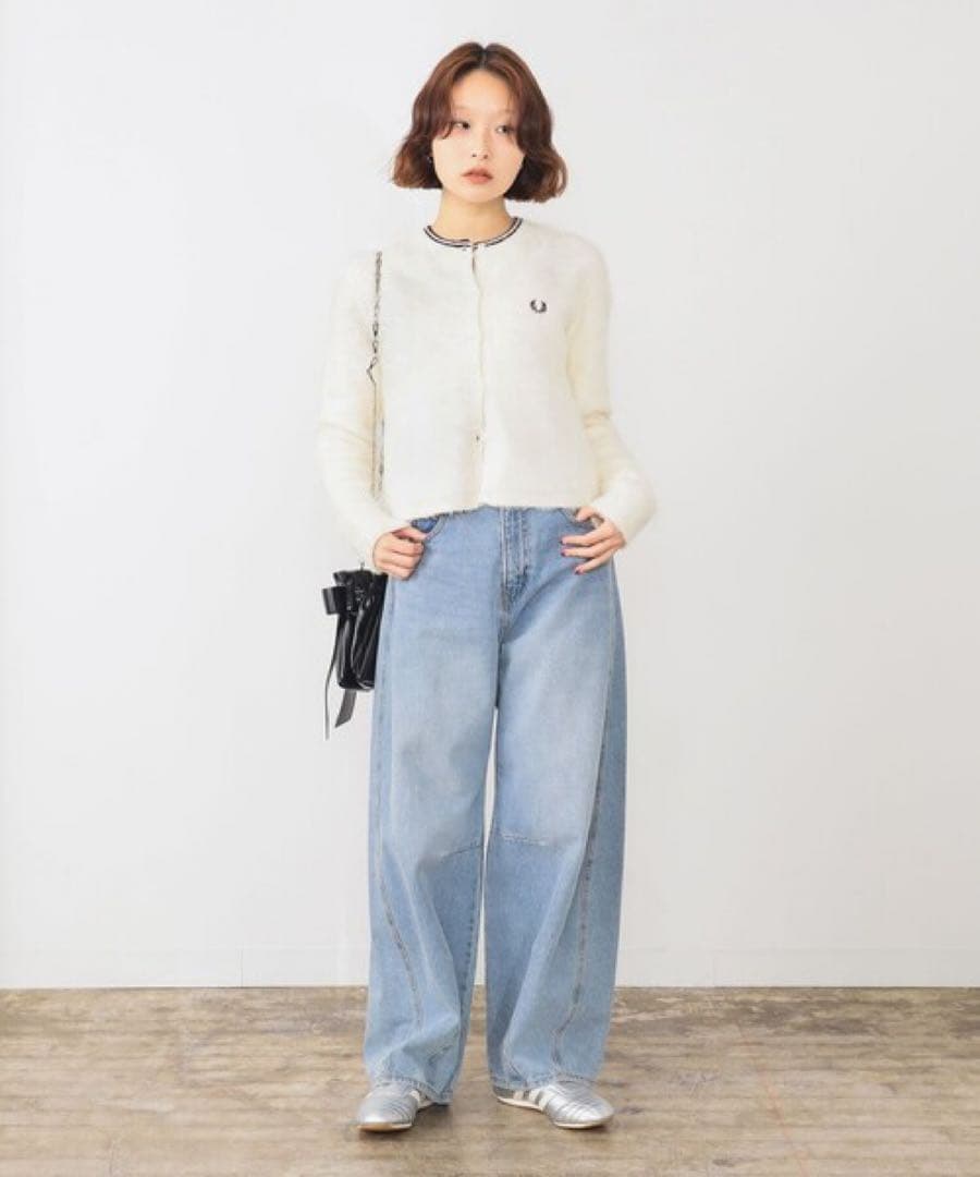 フレッドペリー アイボリー カーディガン