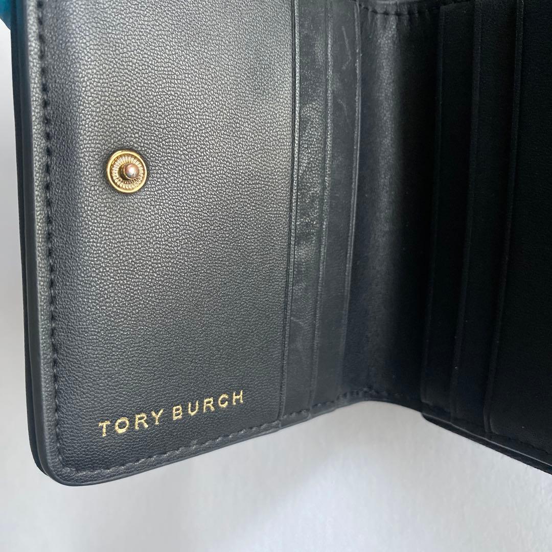 豆★ママTORY BURCH ブラックキルティング二つ折り財布